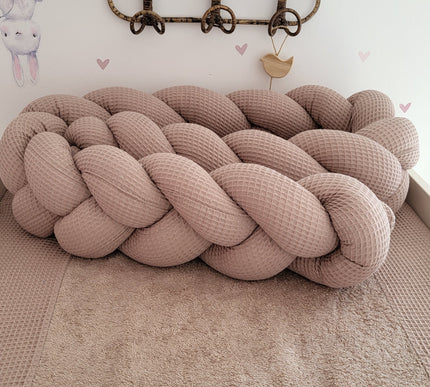 Geflochtene Bettschlange - Waffelpique