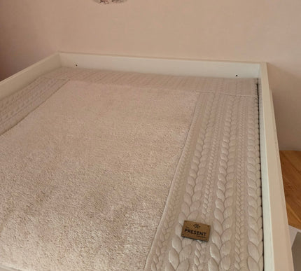 Wickelauflage Zopfmuster - mit abnehmbarem Bezug