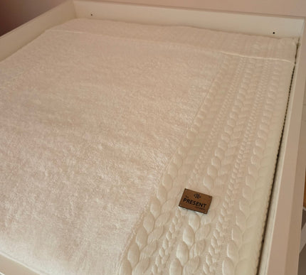 Wickelauflage Zopfmuster - mit abnehmbarem Bezug