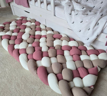 Geflochtener Spielteppich Waffel Piqué Lavendelsand - The Present Company