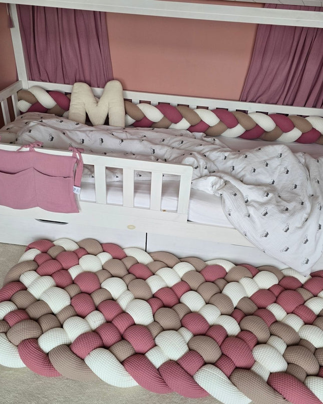 Geflochtener Spielteppich Waffel Piqué Lavendelsand - The Present Company