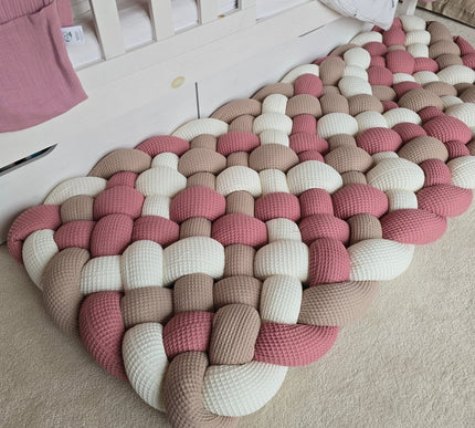 Geflochtener Spielteppich Waffel Piqué Lavendelsand - The Present Company