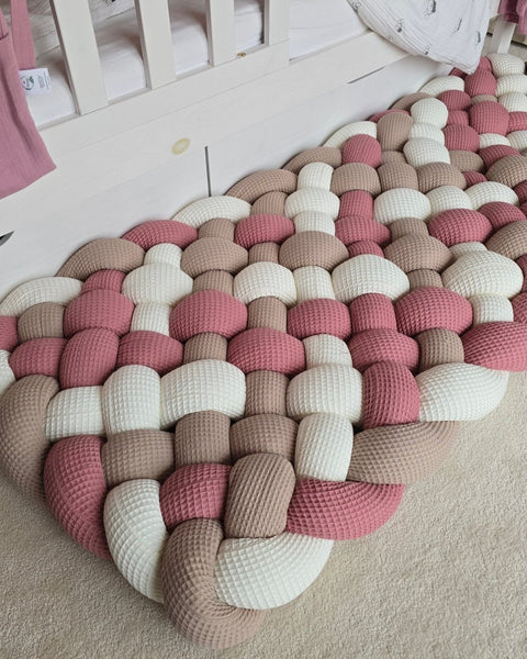 Geflochtener Spielteppich Waffel Piqué Lavendelsand - The Present Company