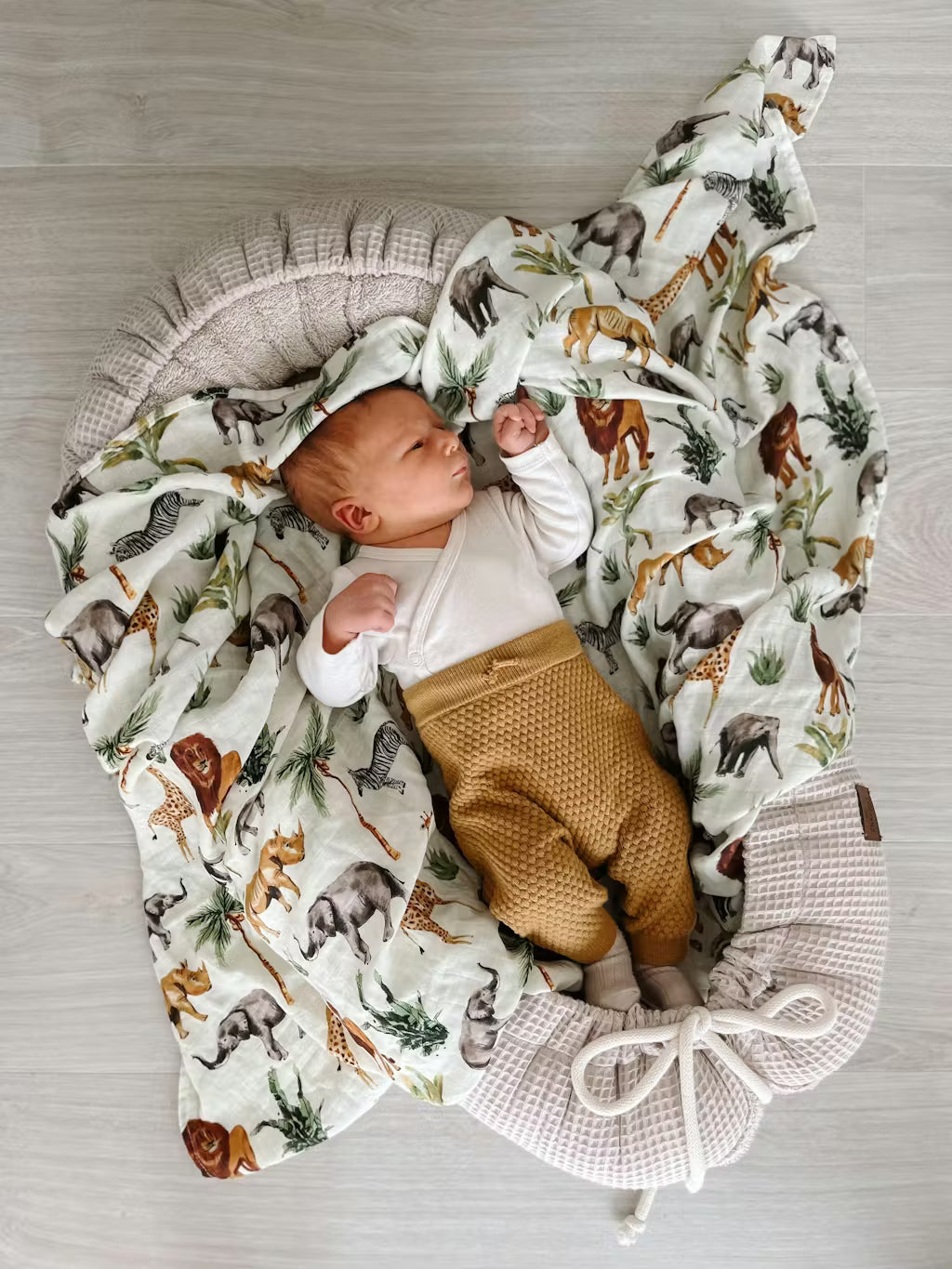 Baby liegt im Babynestchen von The Present Company