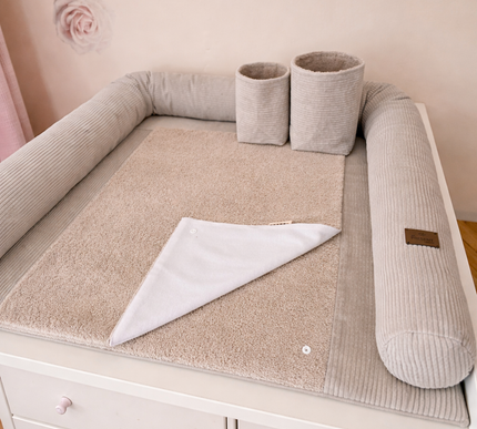 Wickelauflage mit abnehmbarem Bezug und abknöpfbare Auflage wasserfest