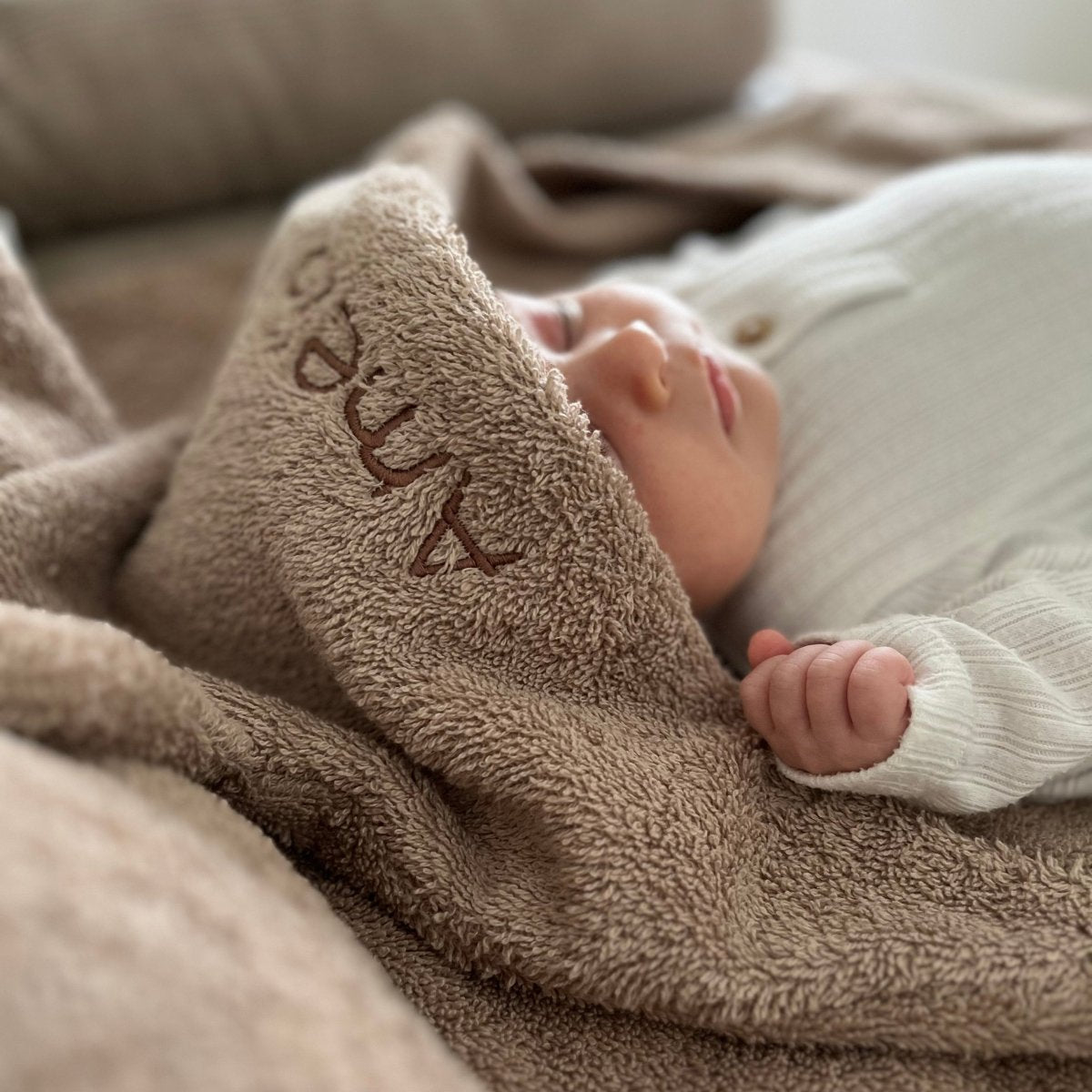Baby Badetuch Dunkelbeige - The Present Company