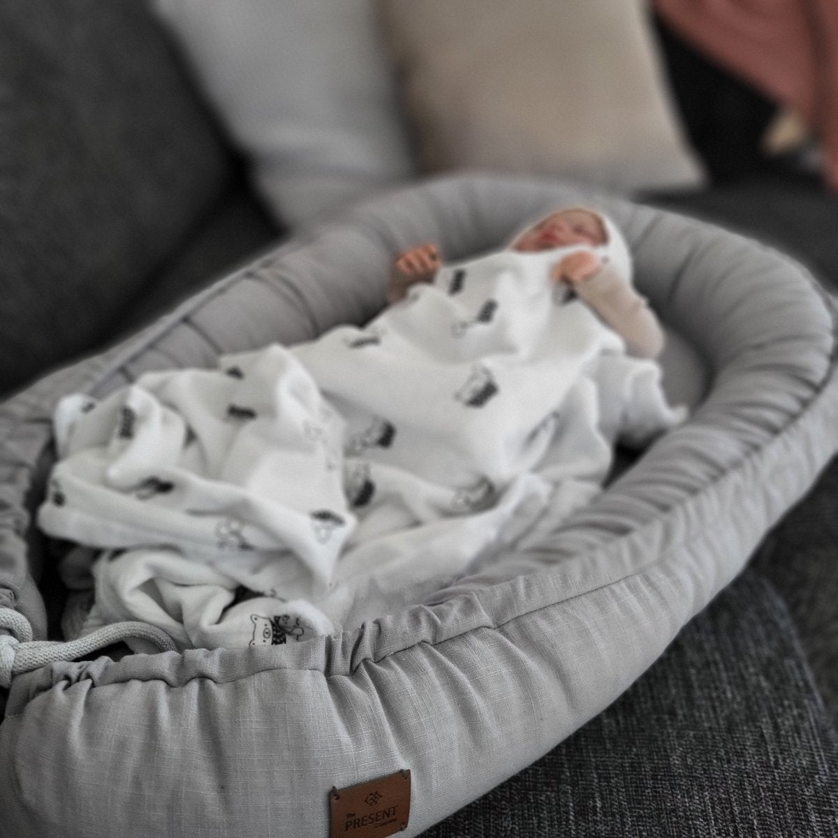 Baby Nestchen Leinen Grau - The Present Company