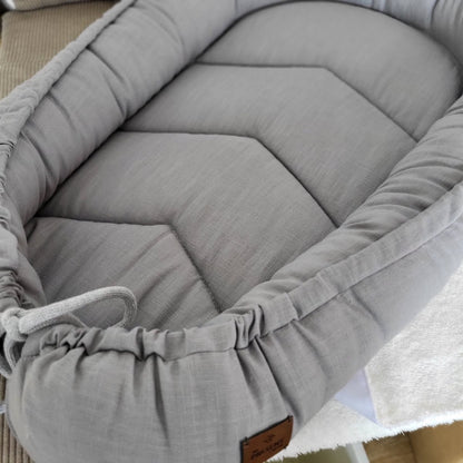 Baby Nestchen Leinen Grau - The Present Company