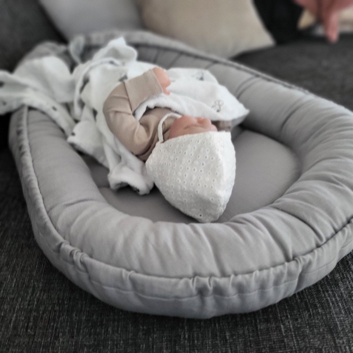 Baby Nestchen Leinen Grau - The Present Company