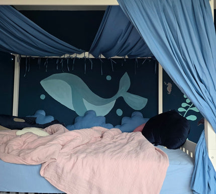 Betthimmel aus Baumwollstoff Jeansblau - The Present Company