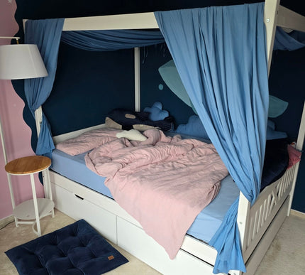 Betthimmel aus Baumwollstoff Jeansblau - The Present Company