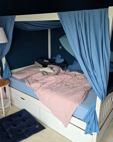 Betthimmel aus Baumwollstoff Jeansblau - The Present Company