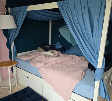 Betthimmel aus Baumwollstoff Jeansblau - The Present Company