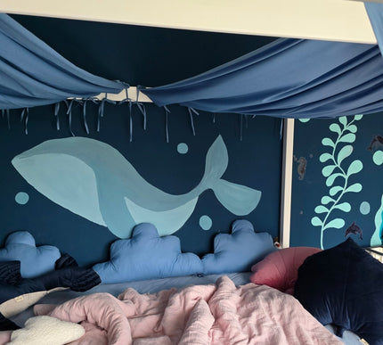 Betthimmel aus Baumwollstoff Jeansblau - The Present Company