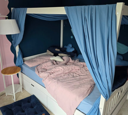 Betthimmel aus Baumwollstoff Jeansblau - The Present Company