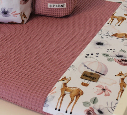 Bezug für Wickelauflage Druck Bambi Altrosa - The Present Company