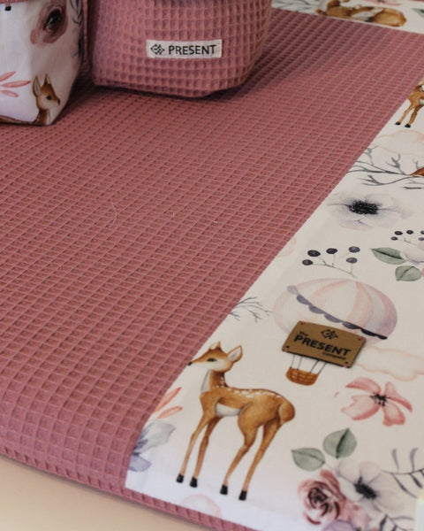 Bezug für Wickelauflage Druck Bambi Altrosa - The Present Company