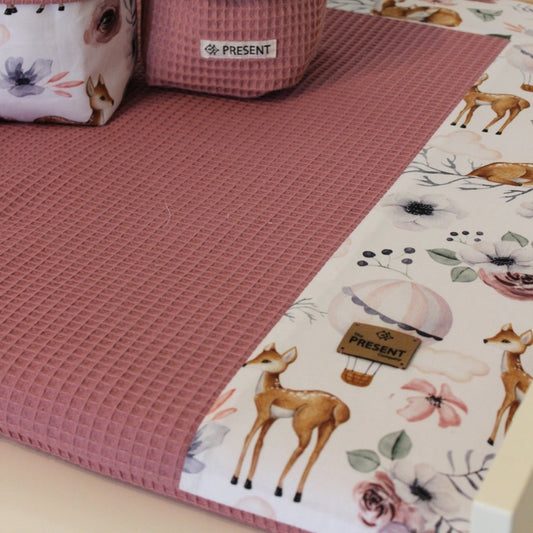 Bezug für Wickelauflage Druck Bambi Altrosa - The Present Company
