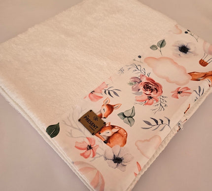 Bezug für Wickelauflage Druck Bambi Cremeweiß - The Present Company