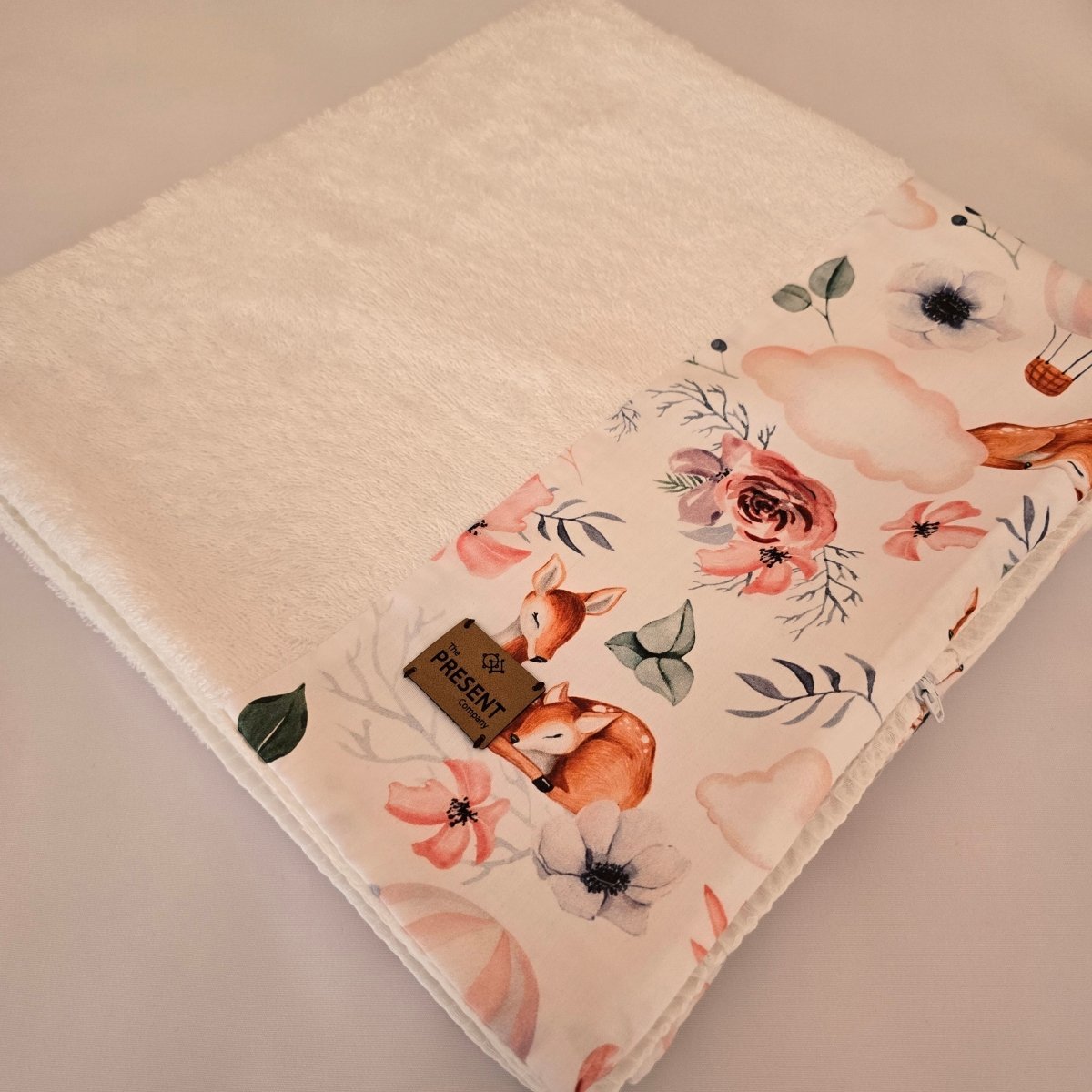 Bezug für Wickelauflage Druck Bambi Cremeweiß - The Present Company