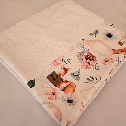 Bezug für Wickelauflage Druck Bambi Cremeweiß - The Present Company