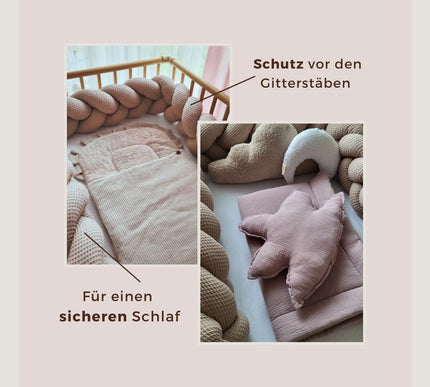 Geflochtene Bettschlange Dunkelgrau, Hellgrau und Reinweiß - The Present Company