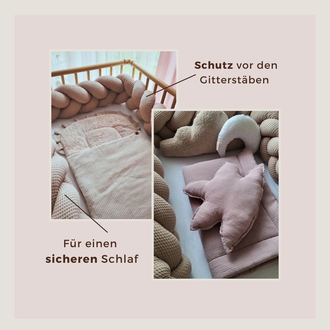 Geflochtene Bettschlange Dunkelgrau, Hellgrau und Reinweiß - The Present Company