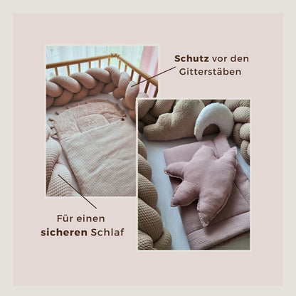 Geflochtene Bettschlange Dunkelgrau, Hellgrau und Reinweiß - The Present Company