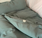 Decke 100x120 Kissen 35x40 / Dunkelmint