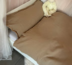 Decke 100x120 Kissen 35x40 / Dunkelbeige