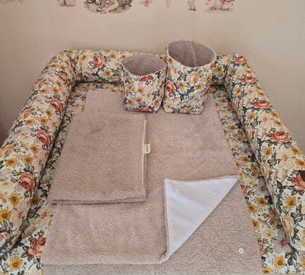 L Set Wickelauflage Druck Retroblume - The Present Company