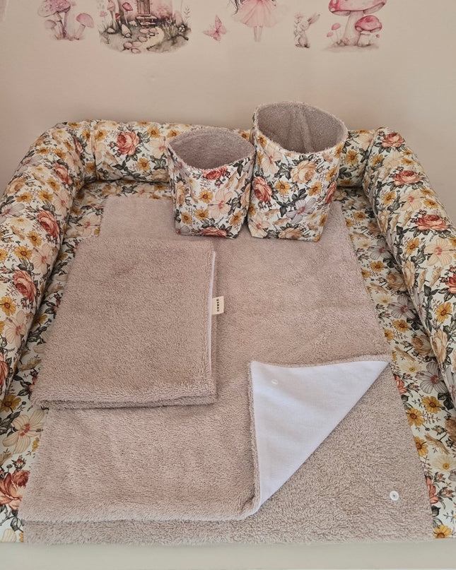 L Set Wickelauflage Druck Retroblume - The Present Company