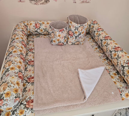 M Set Wickelauflage Druck Retroblume - The Present Company