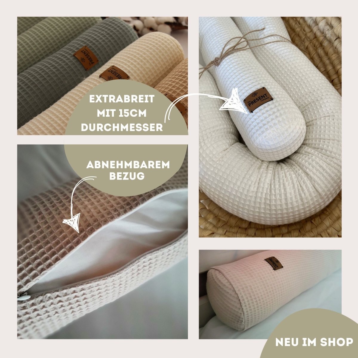 XXL MAXI Bettschlange Cord - The Present Company - Maxi Bettschlange, XXL Bettschnecke mit Bezug