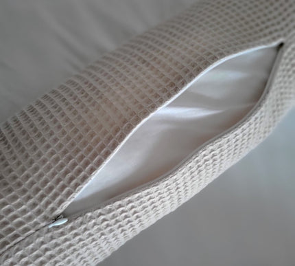 MAXI Bettschlange mit abnehmbarem Bezug Waffelpique Hellblau - The Present Company