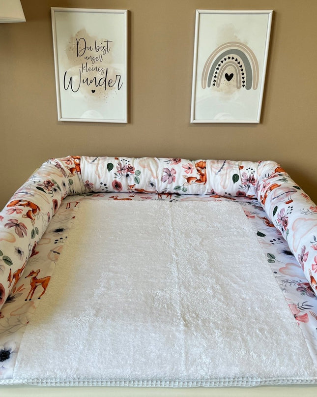 S Set Wickelauflage Druck Bambi Cremeweiß - The Present Company