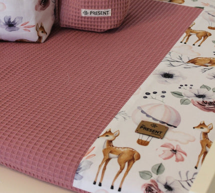 Wickelauflage mit abnehmbarem Bezug Druck BAMBI Altrosa - The Present Company