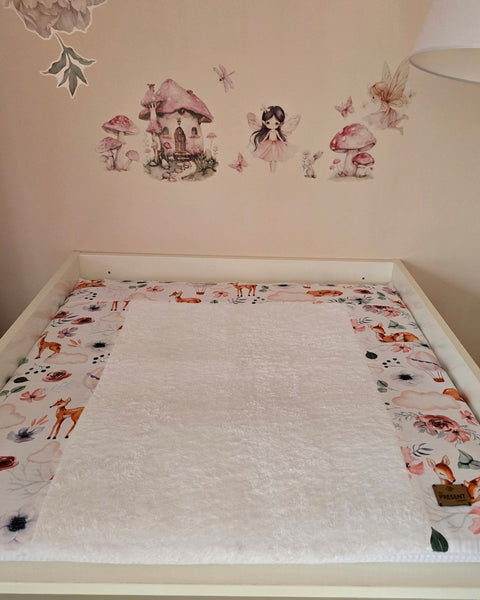 Wickelauflage mit abnehmbarem Bezug Druck BAMBI Cremeweiß - The Present Company