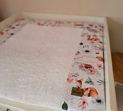 Wickelauflage mit abnehmbarem Bezug Druck BAMBI Cremeweiß - The Present Company