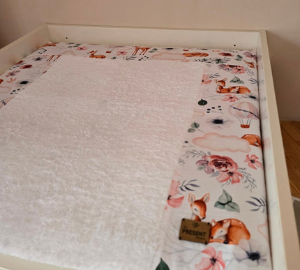 Wickelauflage mit abnehmbarem Bezug Druck BAMBI Cremeweiß - The Present Company