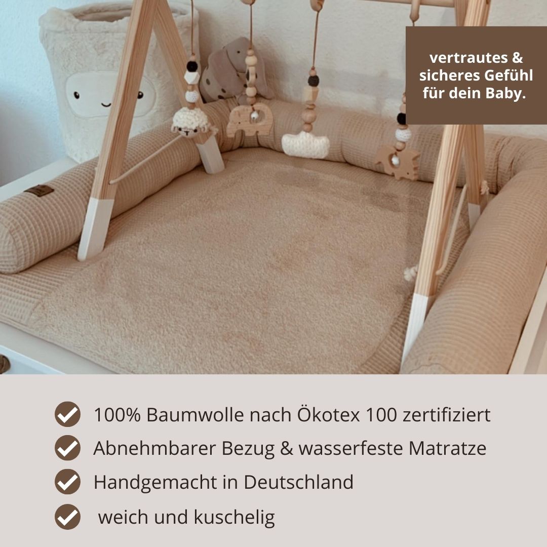 Wickelauflage mit abnehmbarem Bezug Waffelpiqué Altrosa - The Present Company