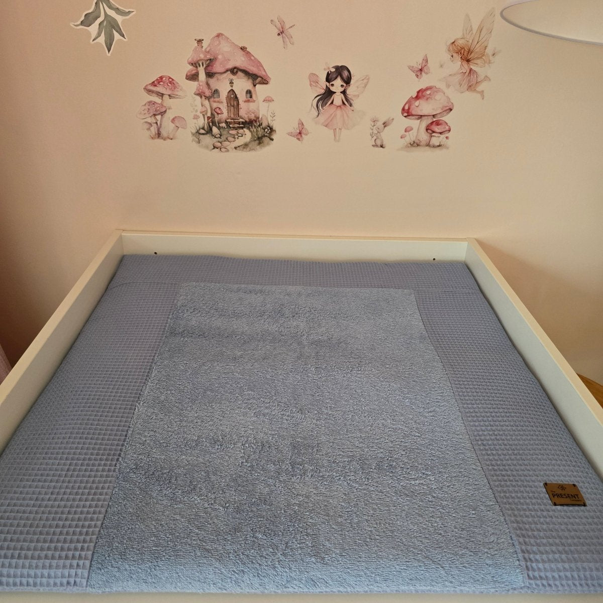 Wickelauflage mit abnehmbarem Bezug Waffelpiqué Jeansblau - The Present Company