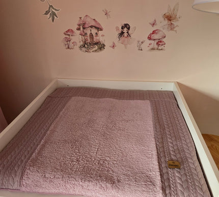 Wickelauflage mit abnehmbarem Bezug Zopfmuster Flieder - The Present Company