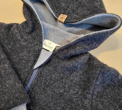 Wollwalkjacke mit Kapuze Dunkelgrau - The Present Company
