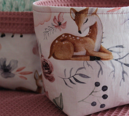 UTENSILO Körbchen altrosa Waffelpique und Bambidruck - The Present Company