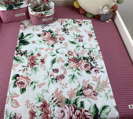 Wickelauflage mit abnehmbarem Bezug Druck Rosenblume - The Present Company