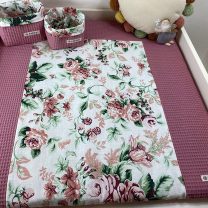 Wickelauflage mit abnehmbarem Bezug Druck Rosenblume - The Present Company