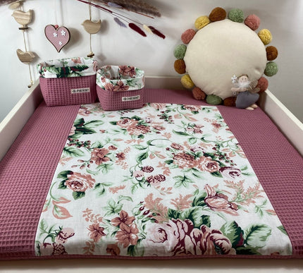 Wickelauflage mit abnehmbarem Bezug Druck Rosenblume - The Present Company