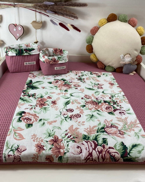 Wickelauflage mit abnehmbarem Bezug Druck Rosenblume - The Present Company