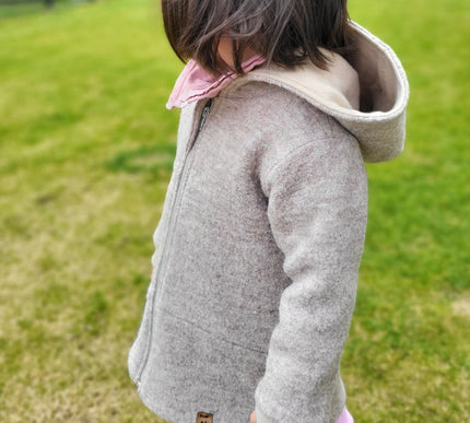 Wollwalkjacke mit Kapuze Rostbraun - The Present Company